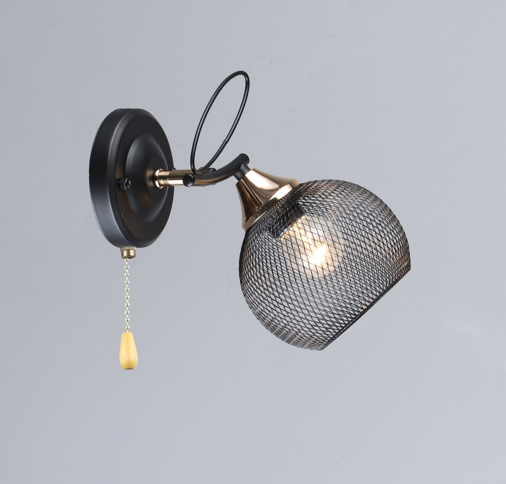 Бра з одним плафоном K2273/1W (Чорний+Золото) Коломия - фото 1