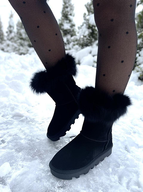 Hengji Угги жіночі HENGJI 5873 чорні (зима, замша натуральна) (5196) 36 Коломия - фото 5