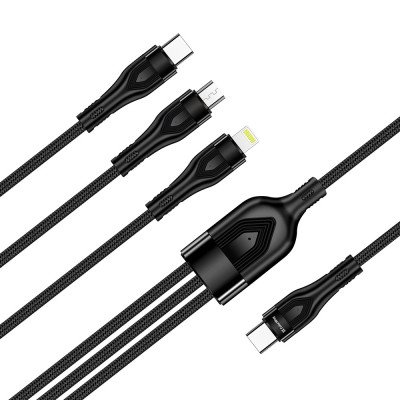Дата кабель USB 2.0 AM to Lightning + Micro 5P + USB-C 1.2m 3.0A (PD60W data) Black ColorWay (CW-CBPDU3060-BK) Винница - изображение 8