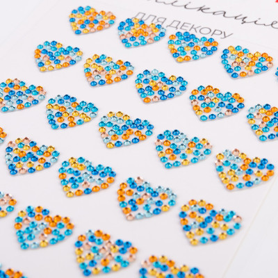 Набір для творчості Santi Серця синьо-жовті зі страз самоклеючих 9х15 см (743032) Вінниця - фото 2