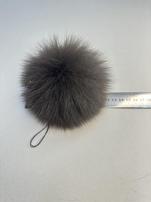 Помпон з натурального хутра песця Темний соболь Харків - фото 1