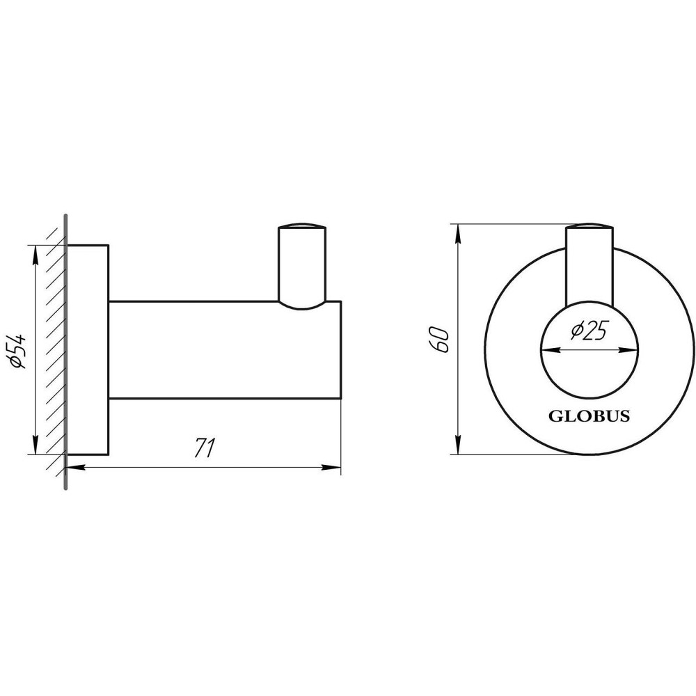 Гачок одинарний Globus Lux SS 8411 SUS304 (000018158) Київ - фото 2