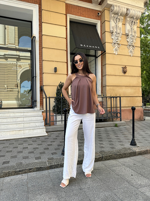 Жіноча блузка без рукавів "Mila" оптом | Батал | Розпродаж моделі Київ - фото 2