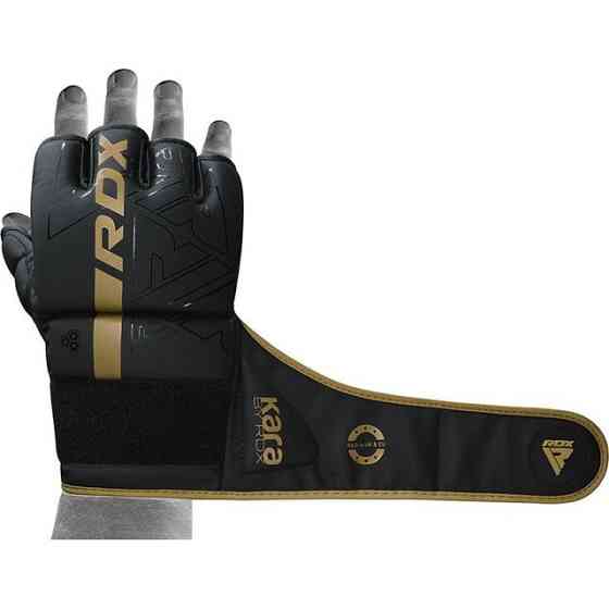 Рукавиці ММА RDX F6 KARA Matte Golden L (капа в комплекті) Кам'янське