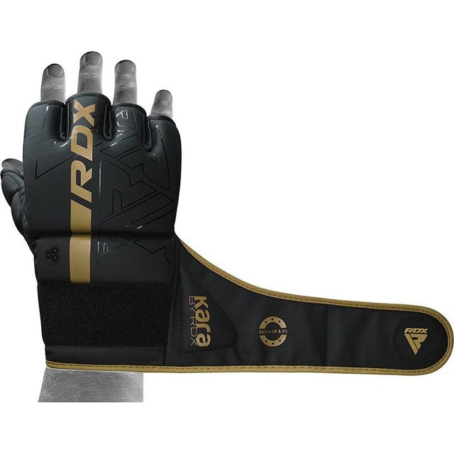 Рукавиці для ММА RDX F6 KARA Matte Golden L (капа у комплекті) Каменское - изображение 4