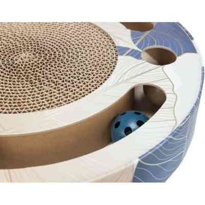 Дряпка (когтеточка) для котов Trixie картонная с мячиками и мятой 33×5.5 см (синяя) (4011905480046) Винница