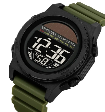 Часы мужские наручные на солнечной батарее Skmei 2358 solar (Зеленый с черным) Киев