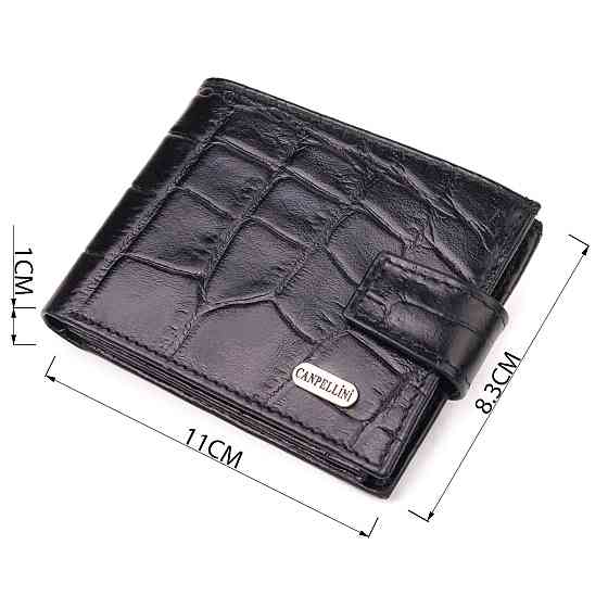 Гаманець чоловічий із натуральної фактурної шкіри CANPELLINI 21511 Чорний Київ