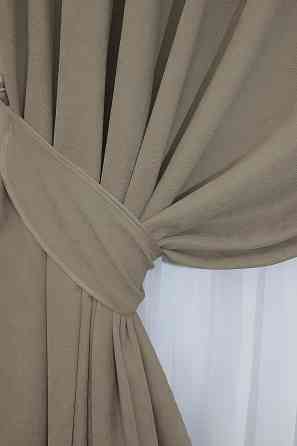 Комплект штор из ткани микровелюр SPARTA цвет тёмный беж 1195ш Киев