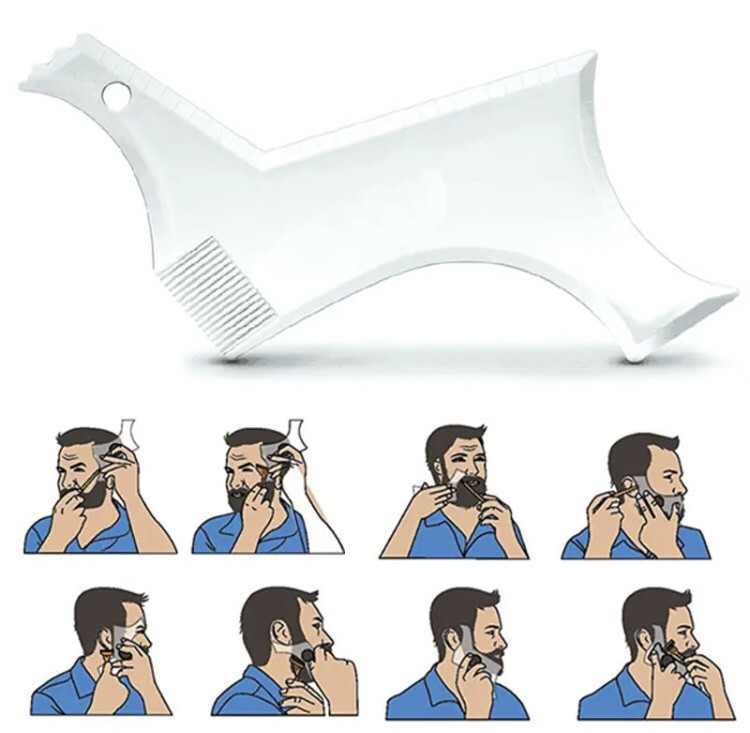 Шаблон для бороды, трафарет для бороды и усов, стайлер, триммер для бороды, прозрачный Киев - изображение 8