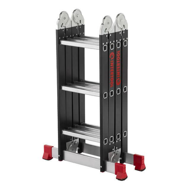 Драбина багатофункціональна трансформер, 4×3 сходинки, сталевий профіль, 3,38 м, 150 кг INTERTOOL LT-0023 Киев - изображение 18