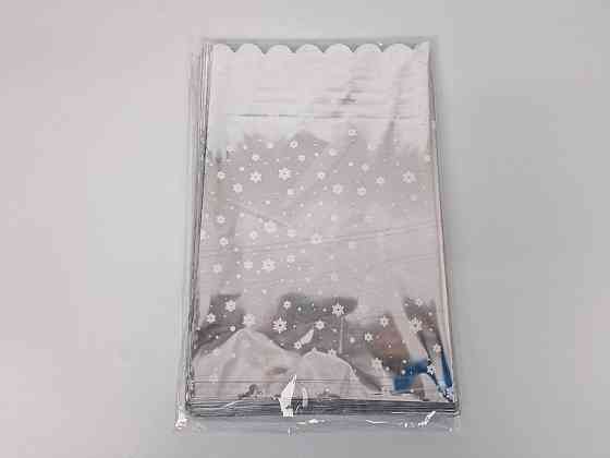 Пакет із малюнком для пакування подарунків (25*40) No91 фольгований "Сніжинка" (100 шт.) Харків