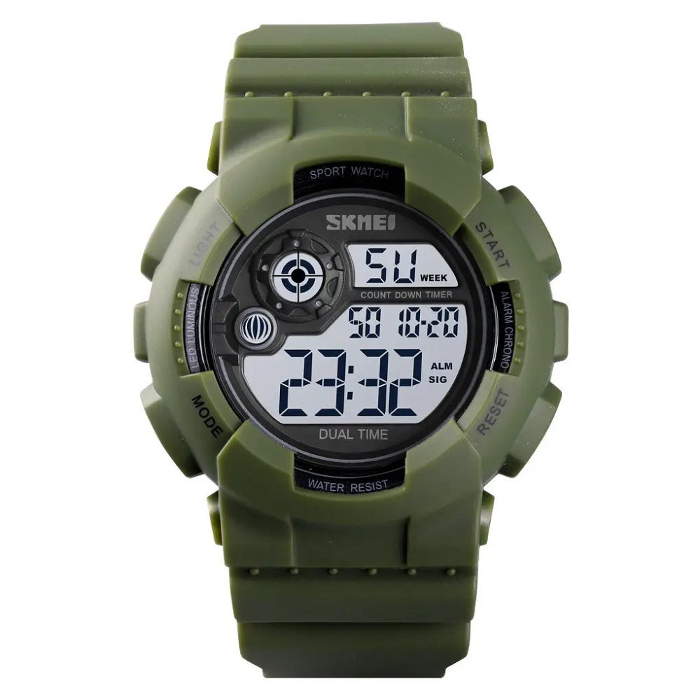 Мужские наручные спортивные часы Skmei 1583 Зеленый с белым Винница - изображение 1