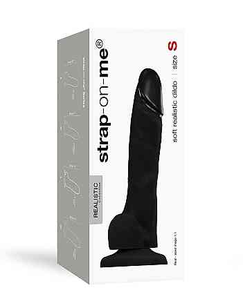 Реалистичный фаллоимитатор Strap-On-Me SOFT REALISTIC DILDO Black - Size S Sex Aura Киев