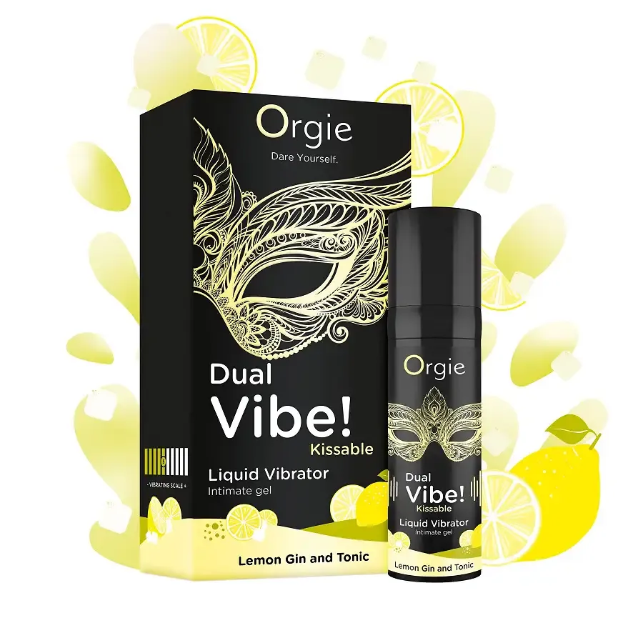Рідкий вібратор Orgie - Dual Vibe! Lemon Gin And Tonic Kissable Liquid Vibrator (15 мл) Львів - фото 2