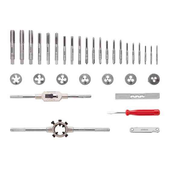 Набор плашек и метчиков, 32 ед., M3-M12 INTERTOOL SD-8032 Киев