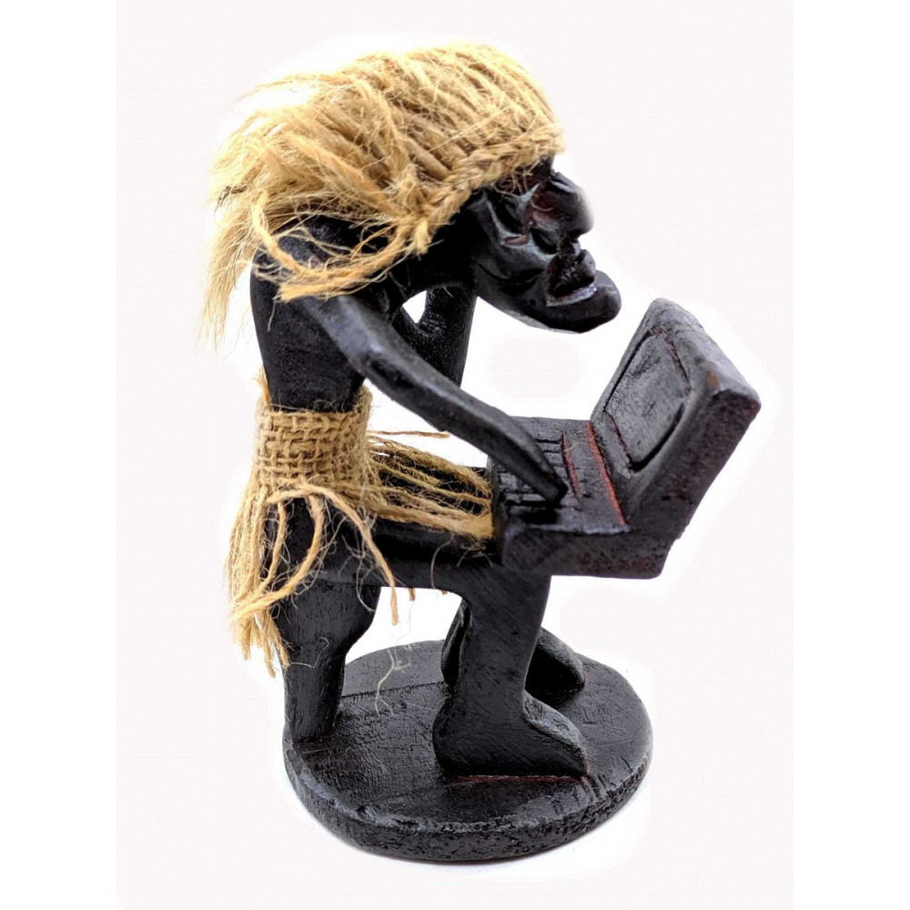 Статуетка з дерева Папуас Програміст Київ - фото 3