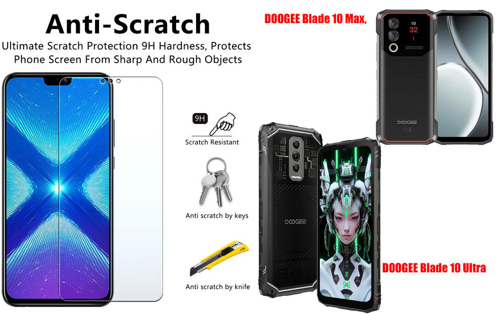 Защитное стекло NeoGlass для DOOGEE Blade 10 Max, Blade 10 Ultra – ультрапрозрачное и устойчивое Киев - изображение 1