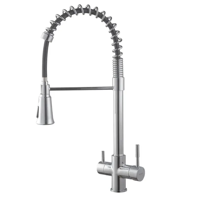 Змішувач для кухні Koer KB-72025-01 з виходом для питної води (вилив – пружина) латунь/хром (KR5014) Чернівці - фото 3