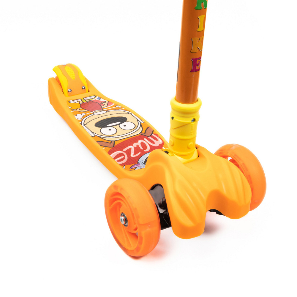 Самокат детский трехколесный складной iTrike Maxi JR 3-060-11-OR с подсветкой колес Оранжевый Каменец-Подольский - изображение 4