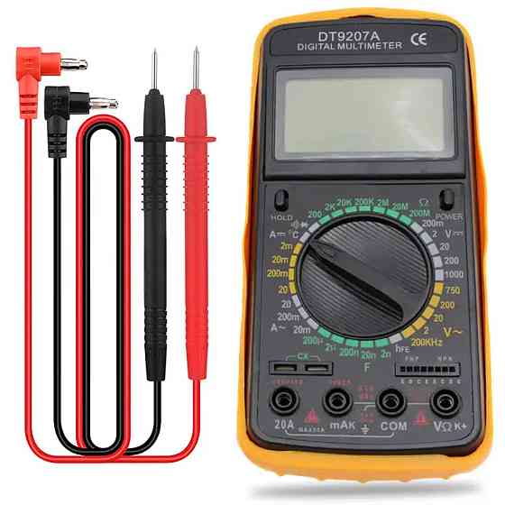 Цифровой мультиметр с термопарой (20А,1000V,200Ом) от батарейки,DT9207A SBR Киев