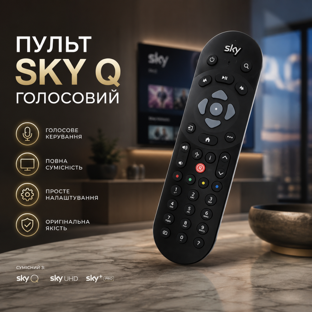 Голосовий пульт дистанційного керування Sky Q | Оригінальний пульт для Sky Q, Sky UHD, Sky Plus Pro, ESD-160S, ESD-160C Київ - фото 14