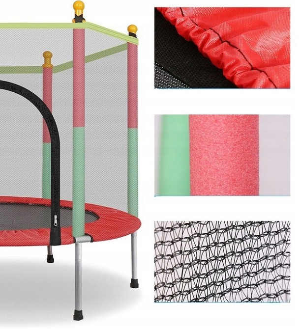 Батут манеж детский Atleto 140 см с сеткой красный KRB01 домашний для детей Киев - изображение 5