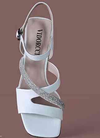 VIDORCCI Босоніжки жіночі літні стильні на підборах білі натуральна шкіра VIDORCCI NV72853H-S66 Коломия