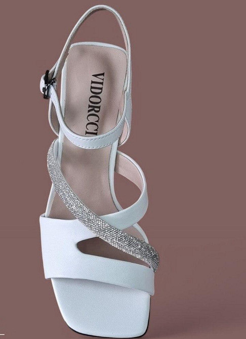 VIDORCCI Босоніжки жіночі літні стильні на підборах білі натуральна шкіра VIDORCCI NV72853H-S66 Коломыя - изображение 3