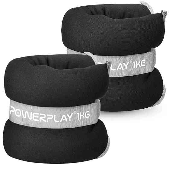 Обважнювачі-манжети для ніг та рук PowerPlay PP-4349 Ankle/Wrist Weights (2шт.*1 kg) (пара) Чорні Каменское