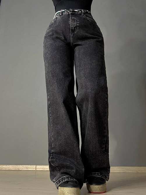 Джинсы женские Vanver 82107 утепленные на флисе палаццо прямые черные, черный, 33, 33, 90 см, 118 см Киев - изображение 15