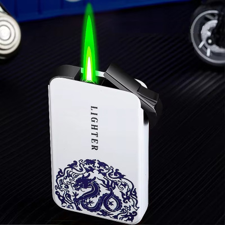 Газова запальничка біла | П'єзо запальничка із зеленим полум'ям a3 Одеса - фото 3
