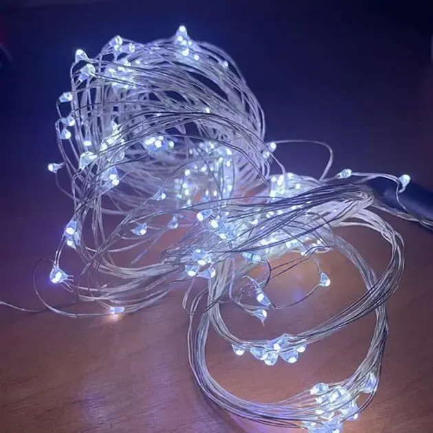 Гирлянда на елку Конский хвост 2 метра 10 нитей 8 режимов мерцания Холодный белый Коломия - фото 3