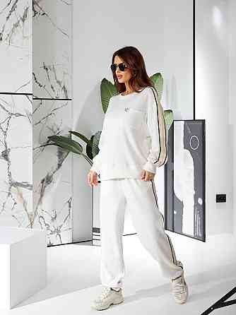 Женский стильный трендовый костюм двойка турецкая двухсторонняя ангора Молочный, 48/50 Одесса