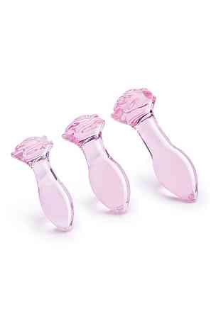 Набор анальных пробок DreamToys Glaze Glass Rosebud стеклянный, розовый, 3 шт. Sex Aura Киев