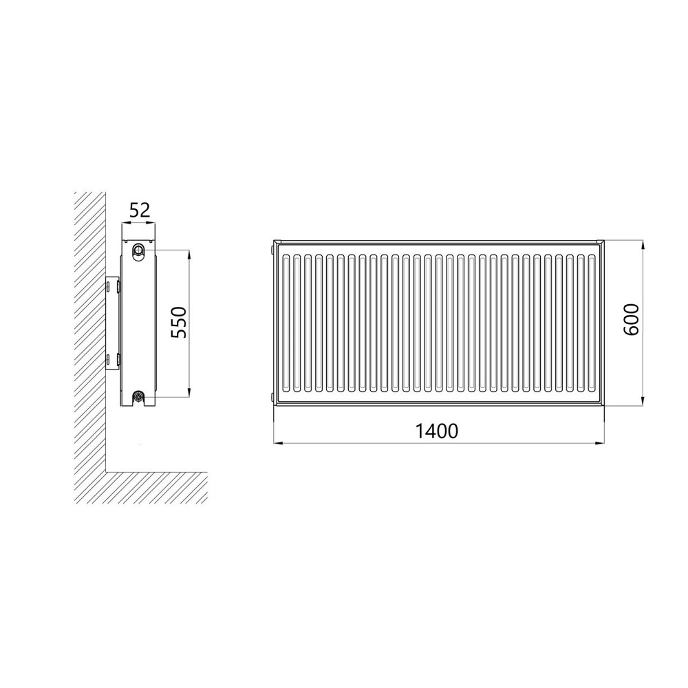 Радиатор стальной Thermo Alliance IMAS 11 тип 600х1400 боковое подключение 1717 Вт Киев - изображение 2