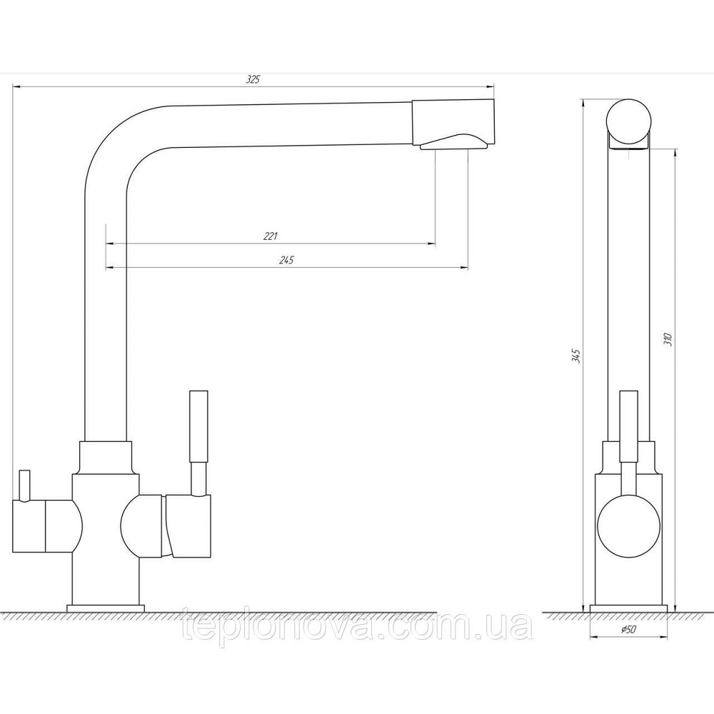 Змішувач для кухні під осмос Globus Lux ALPEN SUS-0888-1 Чернівці - фото 3