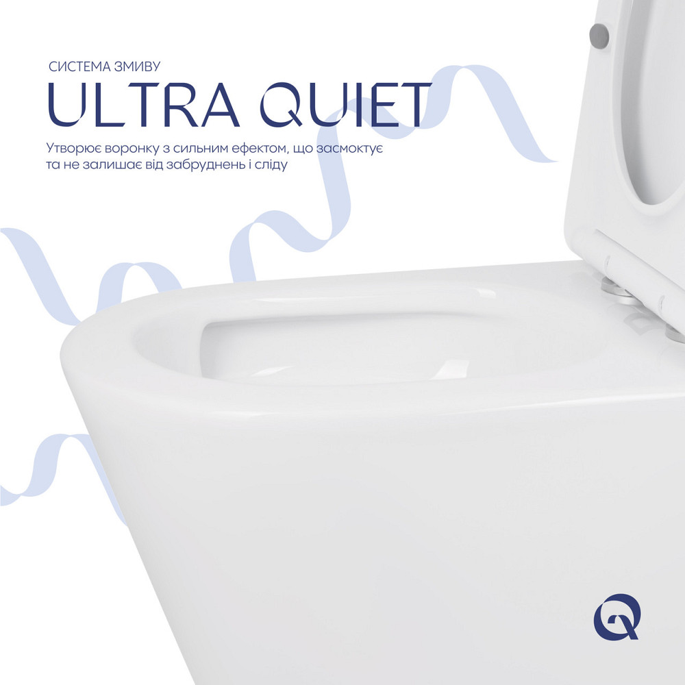 Унітаз підлоговий Qtap Swan Ultra Quiet із сидінням Soft-close 640x360x835 мм QT16222182TW White Київ - фото 6