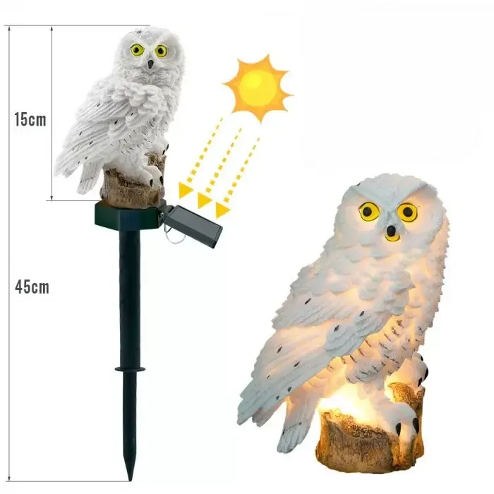 Фонарь садовый Сова с солнечной панелью WHITE Коломыя - изображение 6