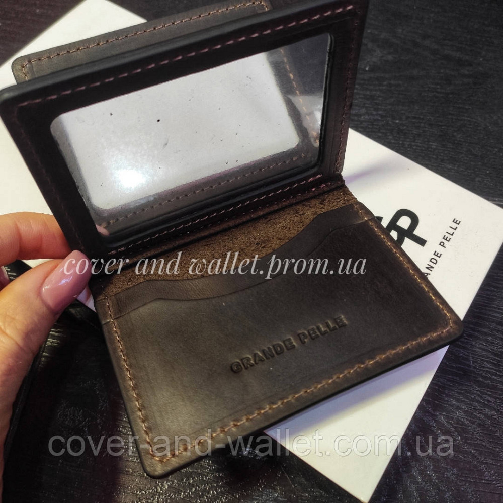 Кожаная обложка на ID паспорт и авто документы ручной работы Grande Pelle Киев - изображение 2