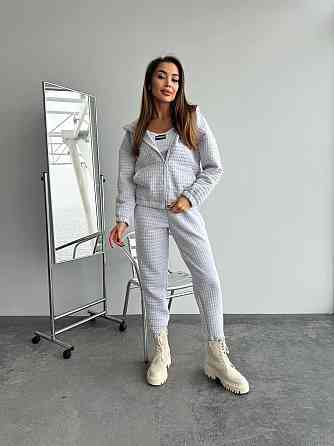 Жіночий прогулянковий костюм-трійка: кофта топ і штани Капітон Меланж, 42/44 Одеса