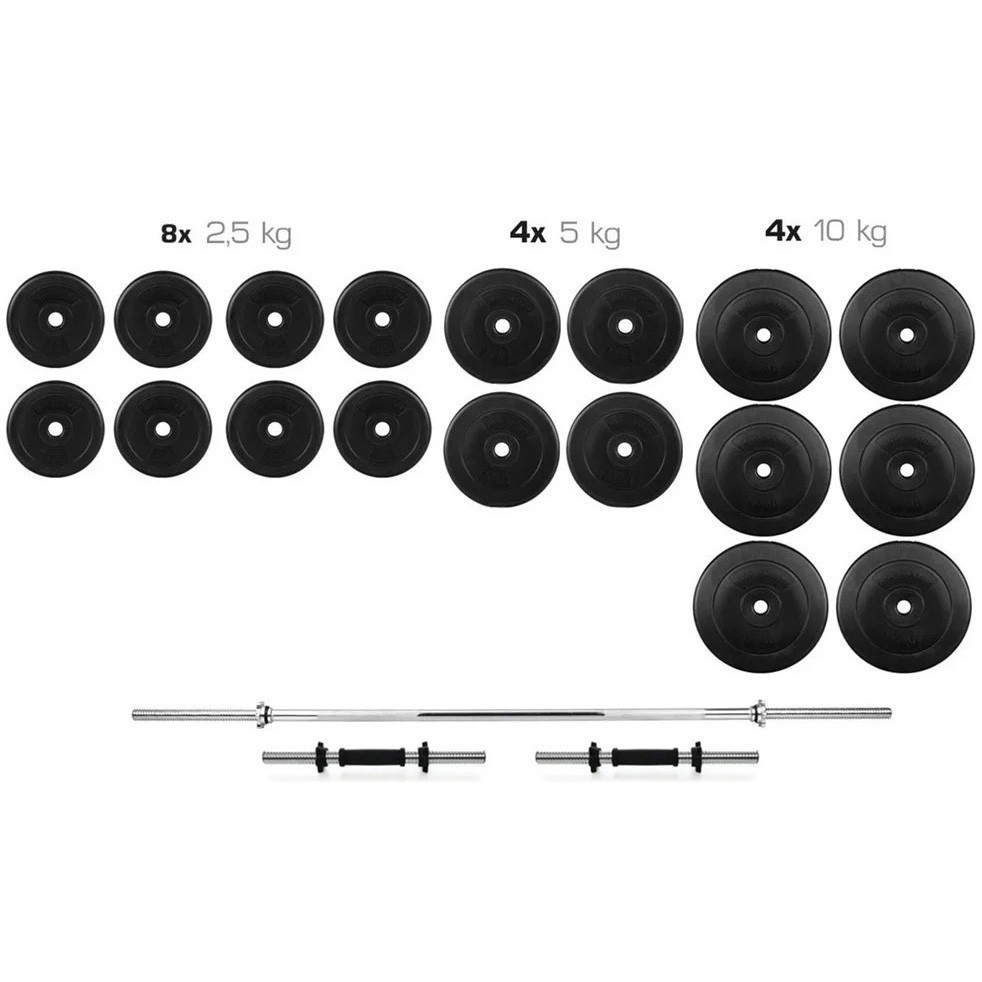 Гантелі 2 * 21 кг розбірні + Штанга 110 кг пряма фіксована складальна комплект набір для дому Київ - фото 1