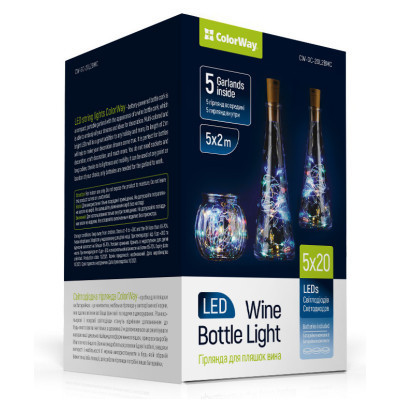 Гірлянда ColorWay пробка для пляшки на батарейках LED 20/2М (5шт/уп) кольорова (CW-GC-20L2BMC) Вінниця - фото 1