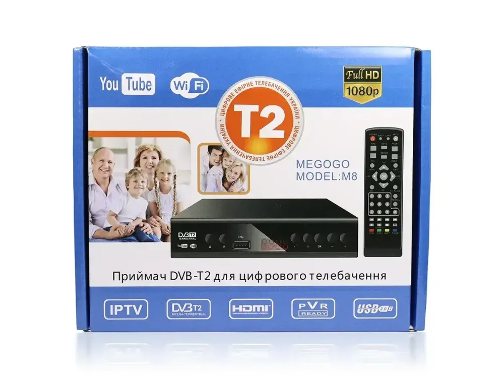 Цифровой эфирный приемник с экраном DVB-T2 металл. IPTV/YouTube/WiFi/MP4/1080 Megogo M8 Одесса - изображение 2