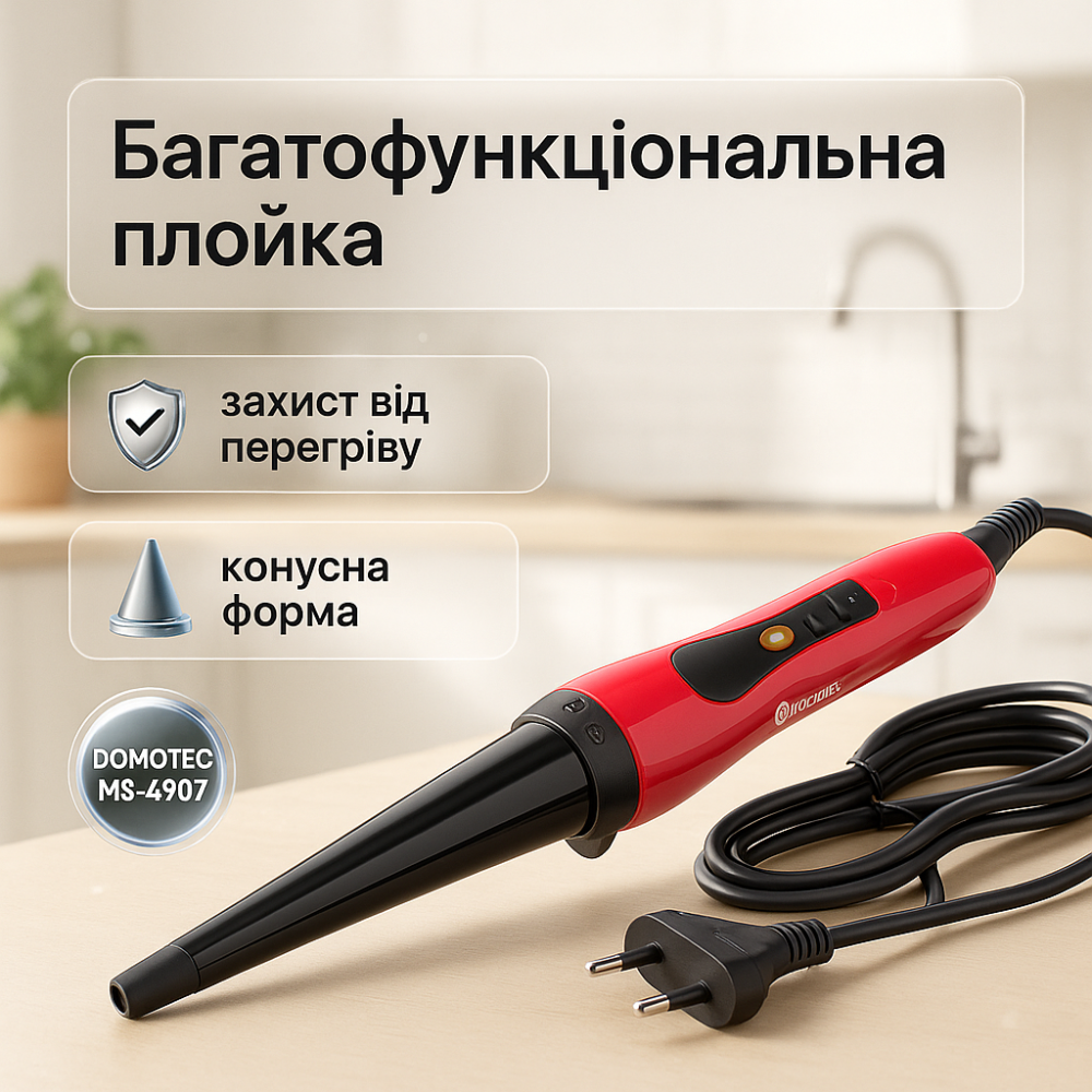 Плойка для гладких волос и локонов DOMOTEC, Плойка-стайлер для завивки Плойки объема волос QD-39 Львов - изображение 13