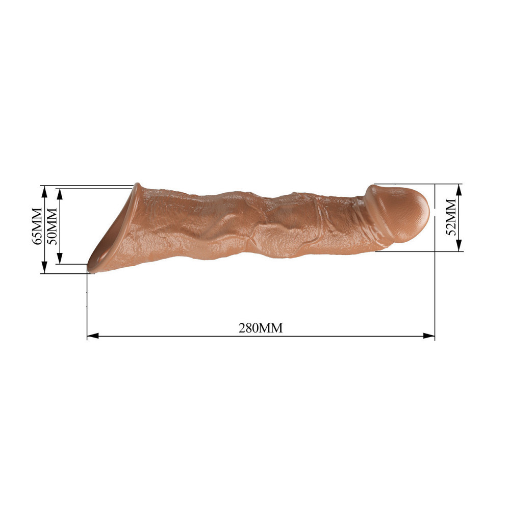 Подовжуюча насадка на член - Pretty Love Extension Penis Sleeve Latin, 28 см Sex Aura Київ - фото 10