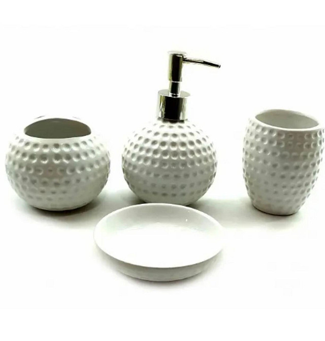 Набір аксесуарів для ванної керамічний білий гольф. Київ - фото 1