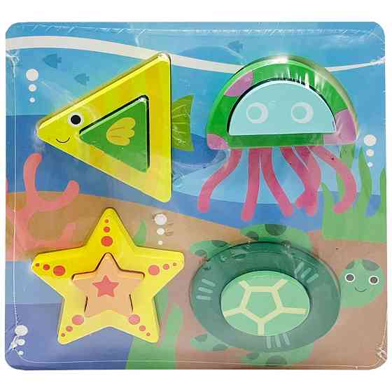 Дитячий дерев'яний пазл-вкладиш 3D "Морскі Тварини" C15057-5 Вінниця