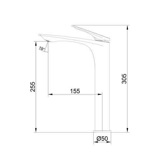 Смеситель для раковины высокий Qtap Vlasta New QTVLA269GMB45653 Gunmetal Black PVD графит Киев