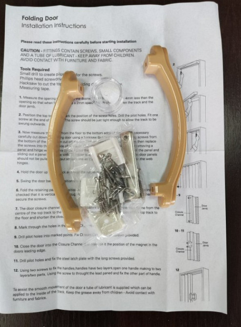 Двері гармошка полуостекленная 1020х2030х10мм ДУБ Світлий №3 Дніпро - фото 5